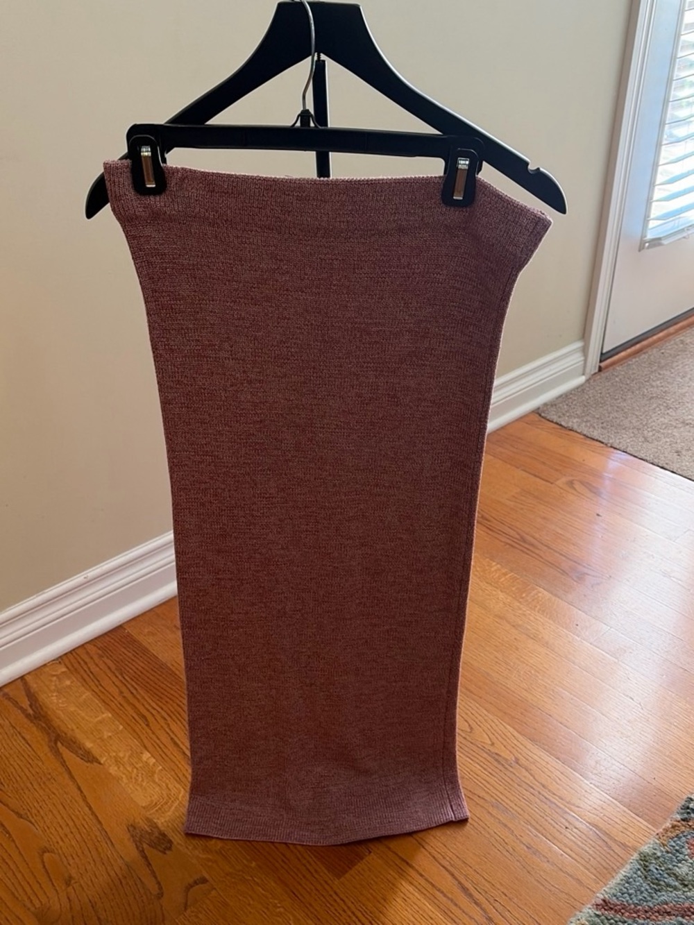 Ann Taylor Mauve Ribbed Knit Pencil Skirt